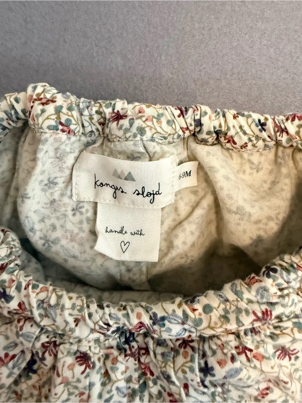 Konges Sløjd Floral Organic Cotton Ruffle Baby Bloomers Shorts 6-9M